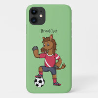 Joli cheval drôle jouant dessin de football