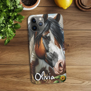 Case-Mate iPhone Case Joli Cheval Pinto Brown et Blanc sur ferme rustiqu