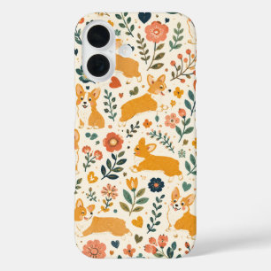Coque Pour iPhone 16 Joli chien folk art fantaisiste à la main