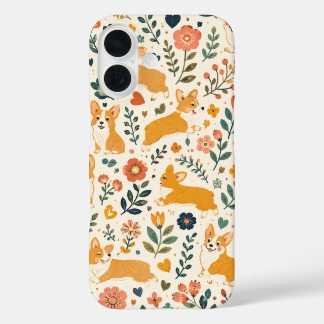 Coques Case-Mate iPhone Joli chien folk art fantaisiste à la main  (Verso)