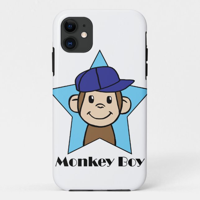 Coques Case-Mate iPhone Joli clip art de dessin animé singe heureux dans u (Dos)