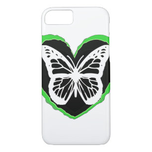 Coques Pour iPhone Joli Coeur de citron vert, noir et blanc