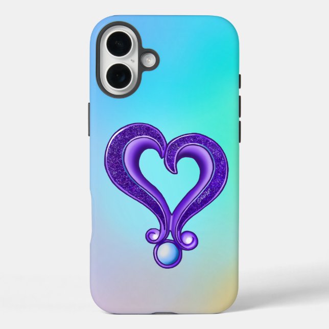 Coques Case-Mate iPhone Joli coeur pourpre (Verso)