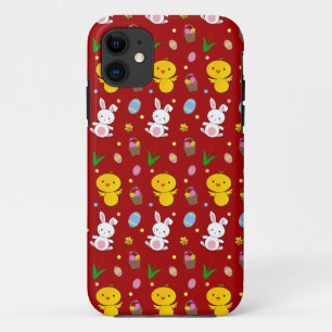 Coque Case-Mate iPhone Joli corbeille d'oeufs de poule rouge motif de pâq