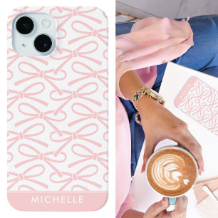 Coque Case-Mate iPhone Joli cou rose Nom personnalisé rose
