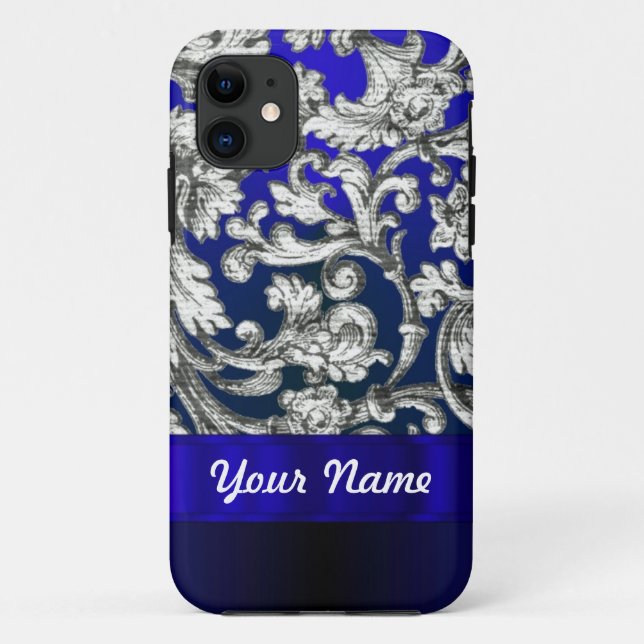Coques Case-Mate iPhone Joli damas fleuri bleu (Dos)