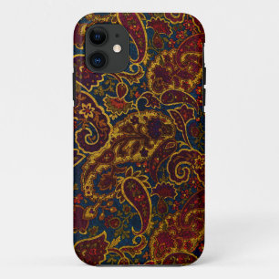 Coque Case-Mate iPhone Joli design en cachemire marron foncé vintage