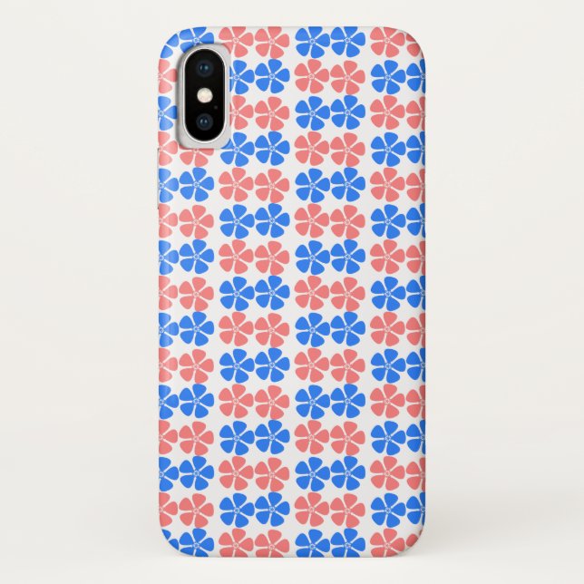 Coques Case-Mate iPhone Joli design floral bleu rose (Dos)