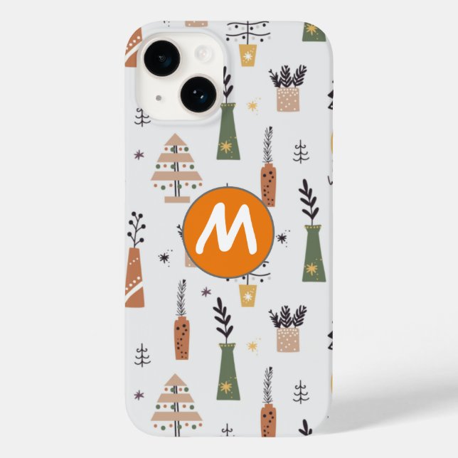 Coques Case-Mate iPhone Joli design monogrammé sapin initial Xmas (Verso)