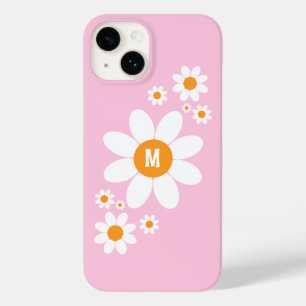 Coque Case-Mate iPhone Joli design simple de marguerite blanche avec init