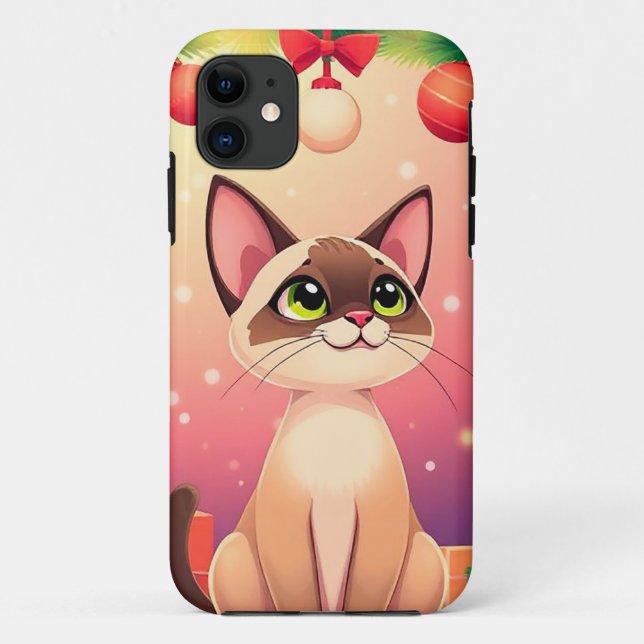 Coques Case-Mate iPhone Joli dessin animé de chat 💖 Félin joueur 🐾 Migno (Dos)