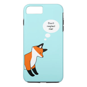 Coque iPhone 7 Plus Joli dessin animé renard sur arrière - plan bleu d