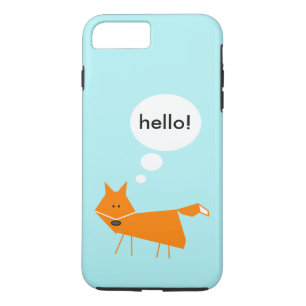 Etui iPhone Case-Mate Joli dessin animé renard sur un arrière - plan ble