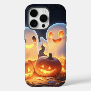 Coque iPhone 16 Pro Joli Éffrayant Halloween DFV Fantômes Fantastique
