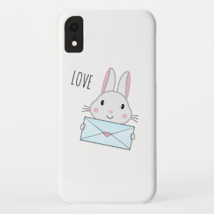 Case-Mate iPhone Case Joli et adorable lapin tenant une lettre d'amour