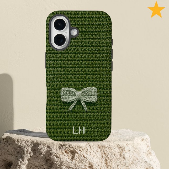 Coques Case-Mate iPhone Joli fil à crocheter un nœud vert personnalisé ave (Créateur téléchargé)