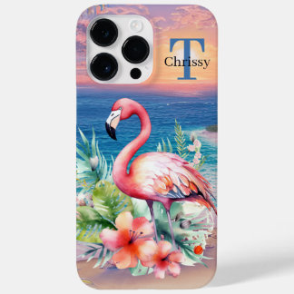 Coque Case-Mate iPhone joli flamant rose ajouter un nom