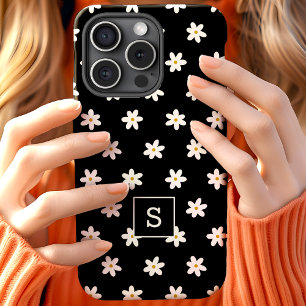 Coque Case-Mate iPhone Joli Floral Gris Noir Lily Motif Monogramme