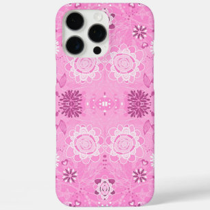 Coque iPhone 16 Pro Max Joli fond à motif peint à la main de couleur rose