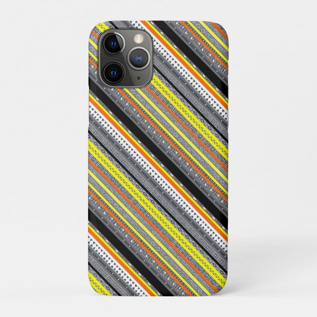 Coques Case-Mate iPhone Joli gris jaune orange aztèque motif (Dos)