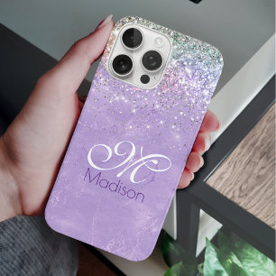 Coque iPhone 16 Pro Joli Iridescente lilas violet faux parties scintil