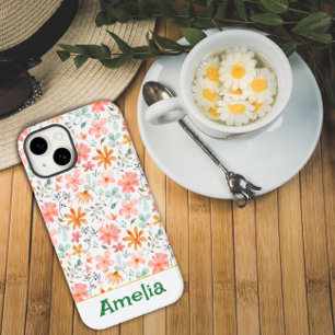 Coque Case-Mate iPhone Joli jardin rose orange nom du motif
