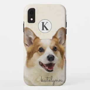 Case-Mate iPhone Case Joli Jaune Peek-a-Boo Corgi Chien Monogramme