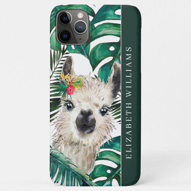 Coques Case-Mate iPhone Joli lama aquarelle | Feuille tropicale de Monster (Dos)