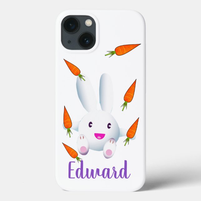 Coques Case-Mate iPhone Joli lapin blanc et carottes (Verso)