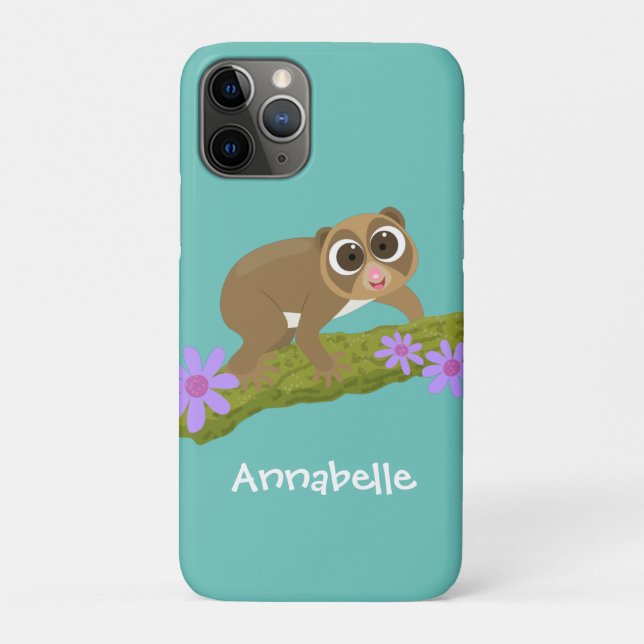 Coques Case-Mate iPhone Joli lenteur loris sur dessin de branche (Dos)
