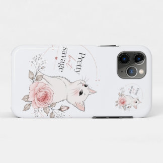 Case-Mate iPhone Case Joli mais Sauvage Kawaii Chat Rose Case