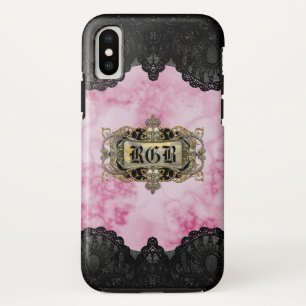 Coques Pour iPhone Joli marbre rose Cool Monogramme romantique