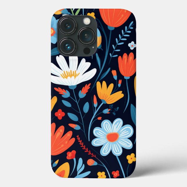 Coques Case-Mate iPhone Joli modèle floral noir féminin (Verso)