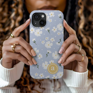 Coque iPhone 16 Pro Max Joli monogramme floral personnalisé Daisy