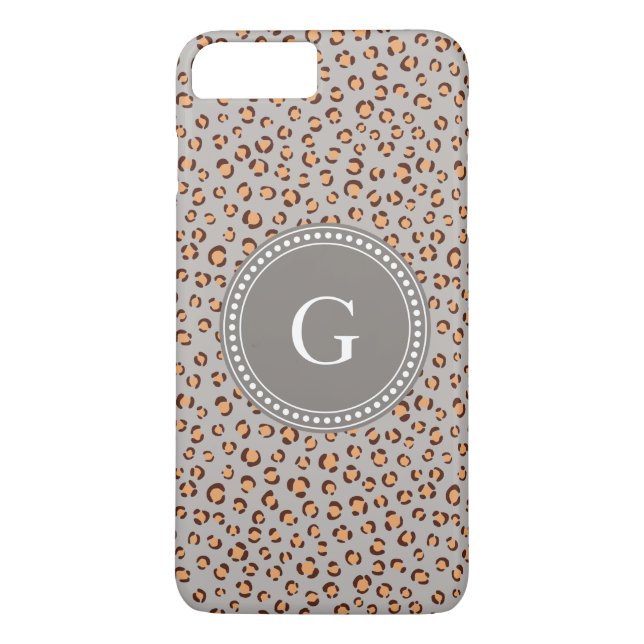Coques Case-Mate iPhone Joli monogramme imprimé guépard orange marron colo (Dos)