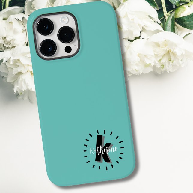 Coques Case-Mate iPhone Joli Monogramme Initial Nom Simple (Cute Name Initial Monogram Case-Mate iPhone 14 Pro Max Case)