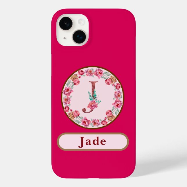 Coques Case-Mate iPhone Joli Monogramme J Floral (Verso)