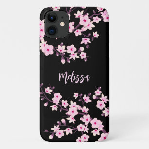 Case-Mate iPhone Case Joli Monogramme noir rose Fleur de cerisier
