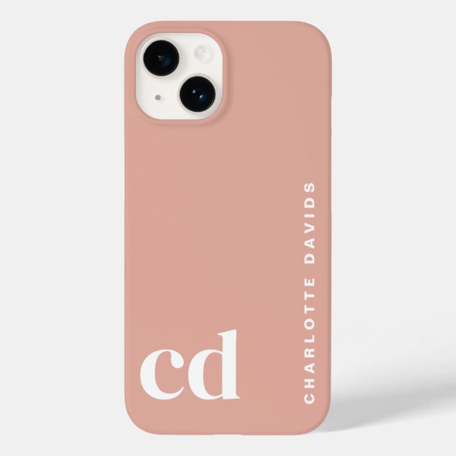 Coques Case-Mate iPhone Joli Monogramme Peach Girls (Verso)