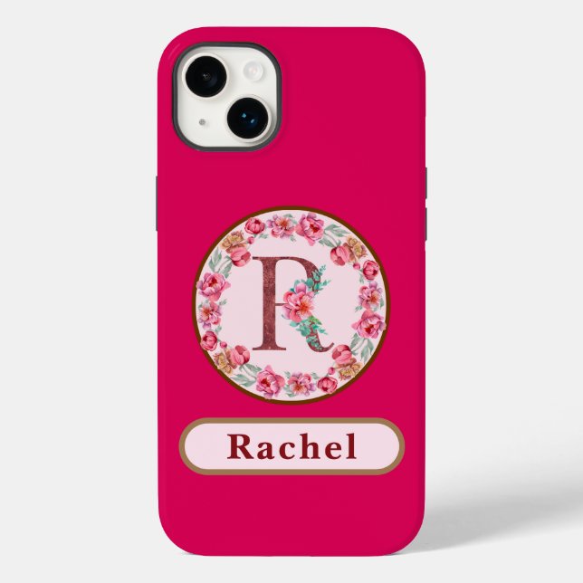 Coques Case-Mate iPhone Joli Monogramme R Floral (Verso)