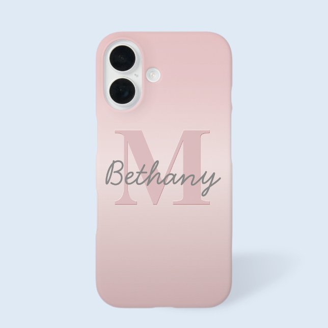 Coques Case-Mate iPhone Joli monogramme rose personnalisable & écriture de (Créateur téléchargé)