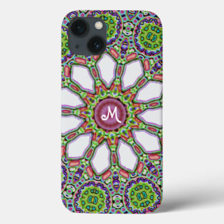 Case-Mate iPhone Case Joli Monogramme violet blanc marguerite Mosaïque