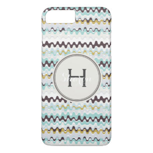 Coque Case-Mate Pour iPhone Joli motif abstrait de couleur turquoise avec mono
