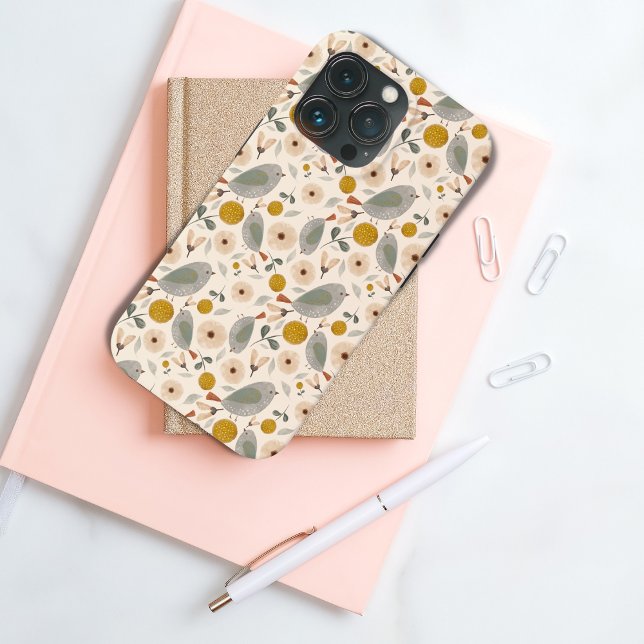 Coques Case-Mate iPhone Joli motif botanique floral à oiseaux  (Créateur téléchargé)