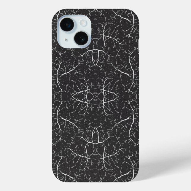Coques Case-Mate iPhone Joli motif d'arbre noir et blanc (Verso)