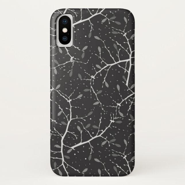 Coques Case-Mate iPhone Joli motif d'arbre noir et blanc (Dos)