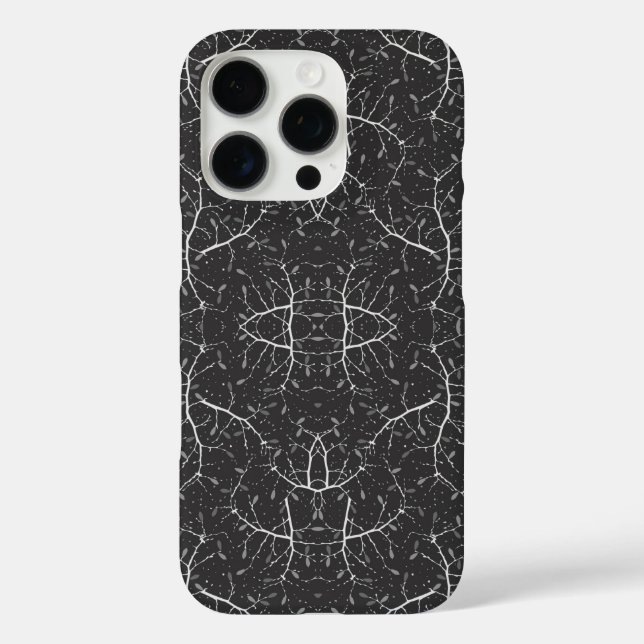 Coques Case-Mate iPhone Joli motif d'arbre noir et blanc (Verso)