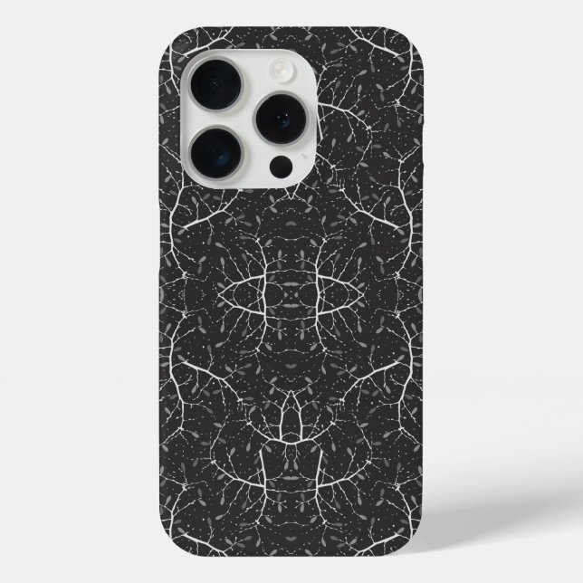 Coques Case-Mate iPhone Joli motif d'arbre noir et blanc (Verso)