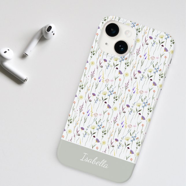 Coques Case-Mate iPhone Joli motif de fleur sauvage aquarelle mignon Perso (Créateur téléchargé)