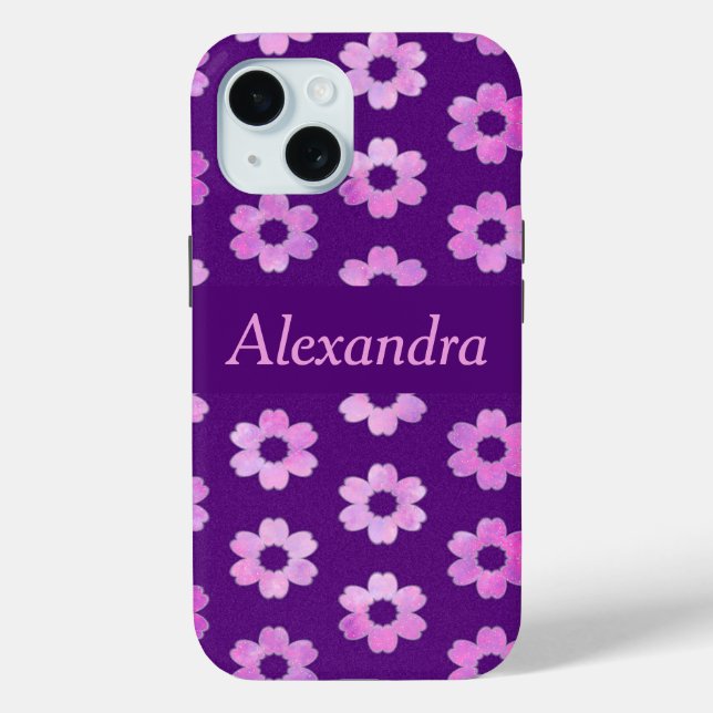 Coques Case-Mate iPhone Joli Motif de fleurs violettes (Verso)
